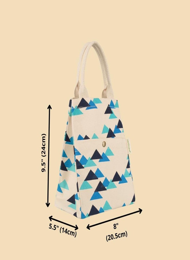 earthsave Insulated Lunch Bag for Office Women & Men (Pack of 2) | Eco-Friendly Canvas Tiffin Bags for School, Cotton Drawstring Lunch Bag for Kids| Cloth Lunch Box Bags | Orange &Blue - Image 4